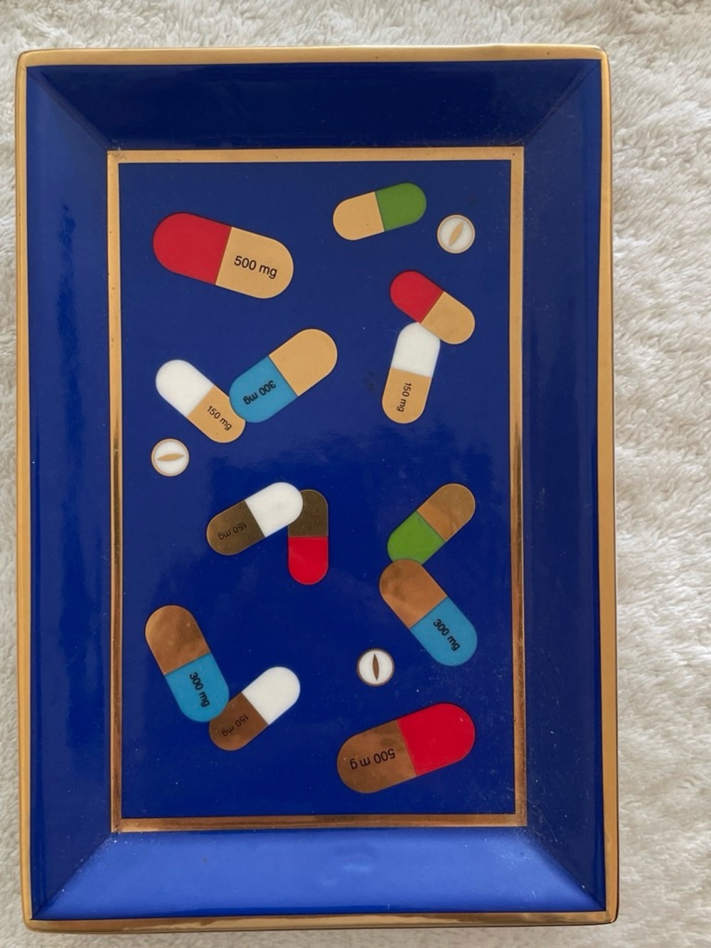 Jonathan Adler Blue Capsule Motif Decorative Tray